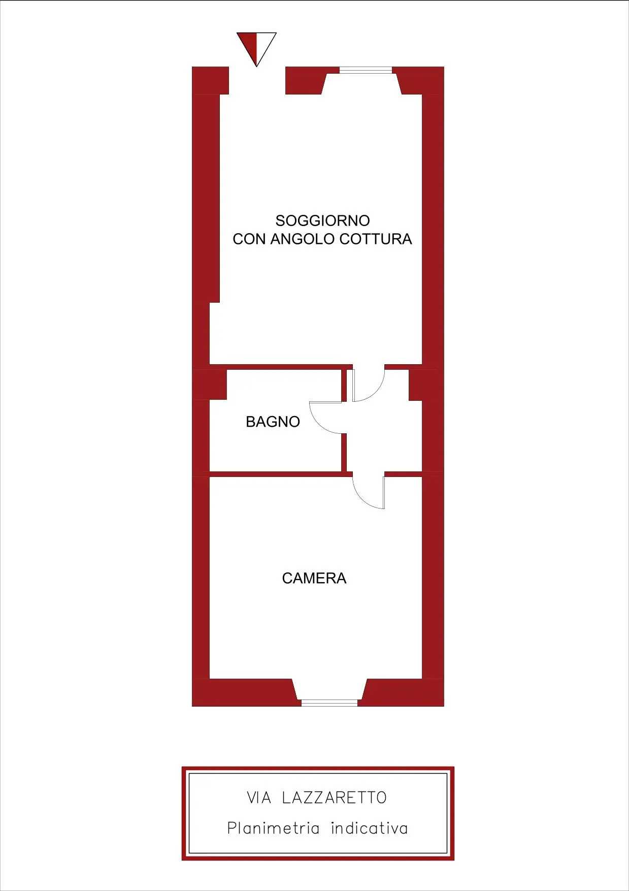 Planimetria 1: Bilocale via Lazzaretto 15, Repubblica, Milano